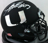 Jeremy Shockey Signed Miami Hurricanes Schutt Mini Helmet - Beckett Witness *W