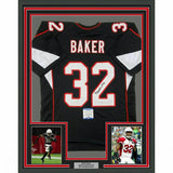 FRAMED Autographed/Signed BUDDA BAKER 33x42 Arizona Black Jersey Beckett BAS COA