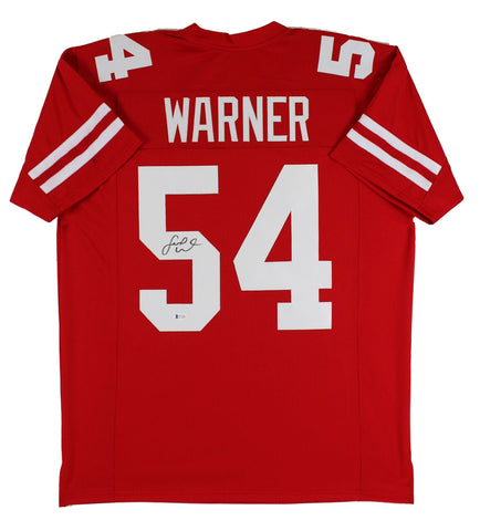 Fred Warner Authentic Signed Red Pro Style Jersey Autographed BAS Witnessed