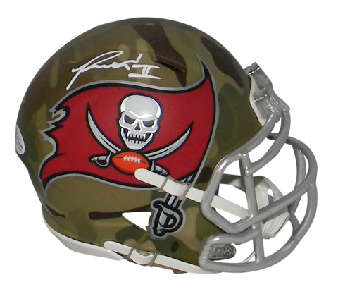 RONALD JONES II SIGNED TAMPA BAY BUCCANEERS CAMO SPEED MINI HELMET BECKETT