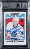 Auston Matthews Signed 2016 O-Pee-Chee Retro #694 RC Card Auto 10! BAS Slabbed