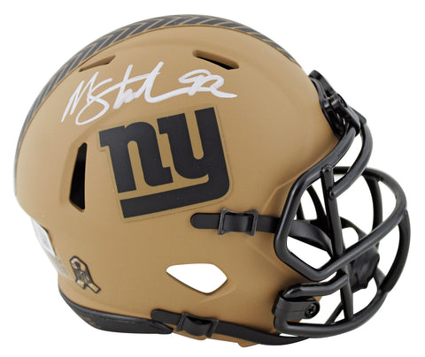 Giants Michael Strahan Signed Salute To Service II Speed Mini Helmet BAS Witness