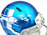 SAM LAPORTA AUTOGRAPHED LIONS MATTE BLUE ALTERNATE MINI HELMET BECKETT 230027