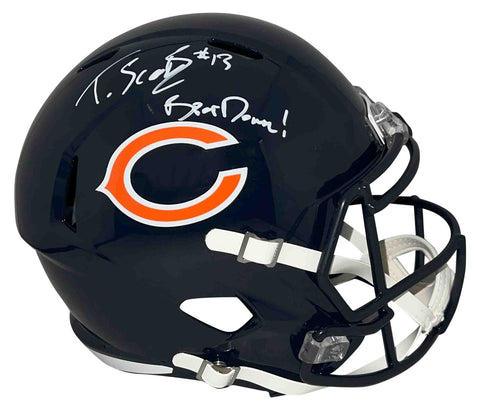 TYLER SCOTT SIGNED AUTOGRAPHED CHICAGO BEARS FULL SIZE SPEED HELMET BECKETT