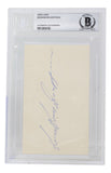 Bernie Boom Boom Geoffrion Signed Slabbed Montreal Canadiens Index Card BAS