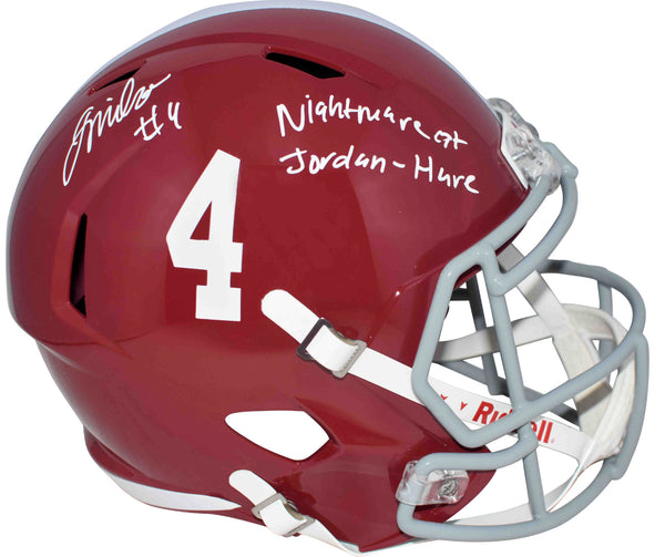 JALEN MILROE SIGNED ALABAMA CRIMSON TIDE FULL SIZE HELMET JORDAN-HARE NIGHTMARE