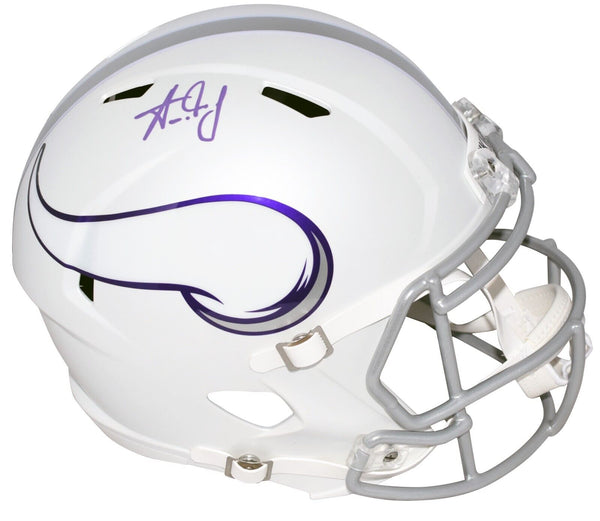 AARON JONES SIGNED MINNESOTA VIKINGS 2024 WHITE FULL SIZE SPEED HELMET BECKETT