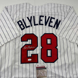 Autographed/Signed Bert Blyleven Minnesota Pinstripe Baseball Jersey JSA COA