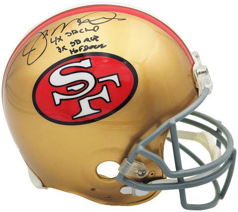 JOE MONTANA AUTOGRAPHED 49ERS FULL SIZE AUTHENTIC HELMET W/ STATS BECKETT 232730