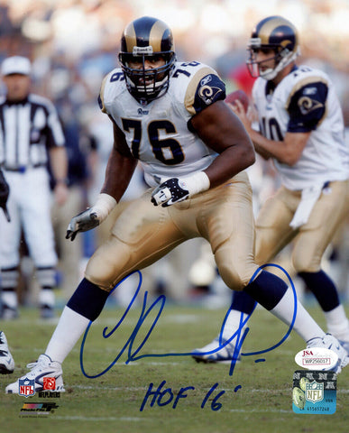 Orlando Pace Autographed/Signed St Louis Rams 8x10 Photo HOF JSA 48526