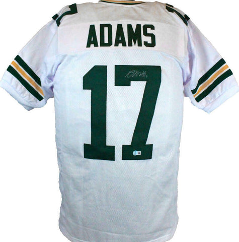 Davante Adams Autographed White Pro Style Jersey-Beckett W Hologram *Silver