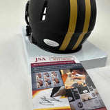 Autographed/Signed Rudy Ruettiger Never Quit Notre Dame Mini Helmet JSA COA