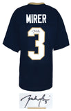 Rick Mirer Signed Navy Custom College Football Jersey - (SCHWARTZ COA)