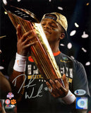 DESHAUN WATSON AUTOGRAPHED 8X10 PHOTO CLEMSON HOLDING TROPHY BECKETT 113714