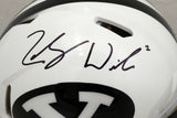 ZACH WILSON AUTOGRAPHED BYU WHITE FULL SIZE SPEED HELMET BECKETT QR 193494