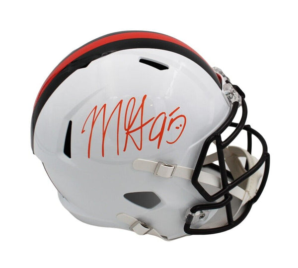 Myles Garrett Signed Cleveland Browns Speed Full Size Alternate White NFL Helmet