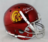 O. J. Simpson Signed USC Trojans F/S Chrome Helmet W/ Heisman- JSA W Auth *White