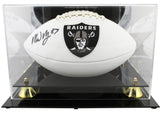 Raiders Michael Mayer Signed White Panel Logo Football W/ Case BAS Witnessed