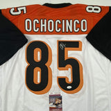 Autographed/Signed CHAD OCHOCINCO (Johnson) Cincinnati White Jersey JSA COA Auto