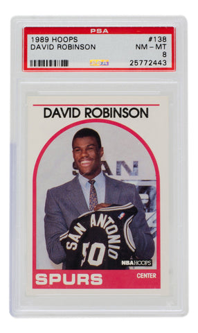 Dave Robinson 1989 Hoops #138 Spurs Rookie Basketball Card PSA Near Mint Mint 8