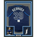 FRAMED Autographed/Signed KEVIN KIERMAIER 33x42 Tampa Dark Blue Jersey PSA COA