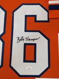 FRAMED DENVER BRONCOS BILLY THOMPSON AUTOGRAPHED SIGNED JERSEY JSA COA