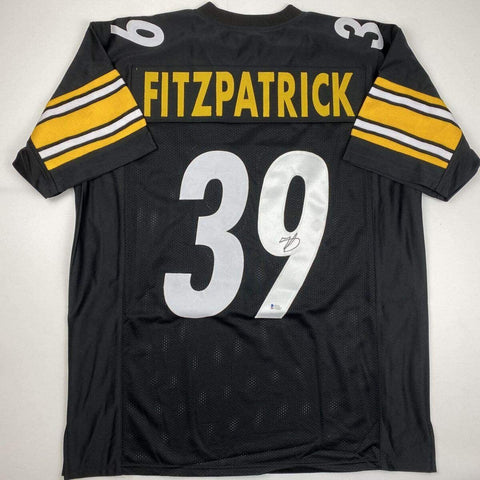 Autographed/Signed Minkah Fitzpatrick Pittsburgh Black Jersey Beckett BAS COA