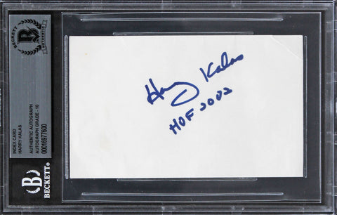 Phillies Harry Kalas "HOF 2002" Signed 3x5 Index Card Auto Graded 10 BAS Slabbed