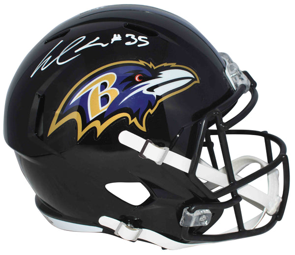 GUS EDWARDS SIGNED BALTIMORE RAVENS FULL SIZE SPEED HELMET BECKETT