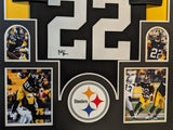 FRAMED PITTSBURGH STEELERS NAJEE HARRIS AUTOGRAPHED SIGNED JERSEY BECKETT COA