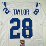 Autographed/Signed Jonathan Taylor Indianapolis White Football Jersey JSA COA