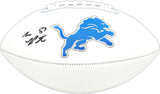 SAM LAPORTA AUTOGRAPHED DETROIT LIONS WHITE LOGO FOOTBALL BECKETT WITNESS 225896