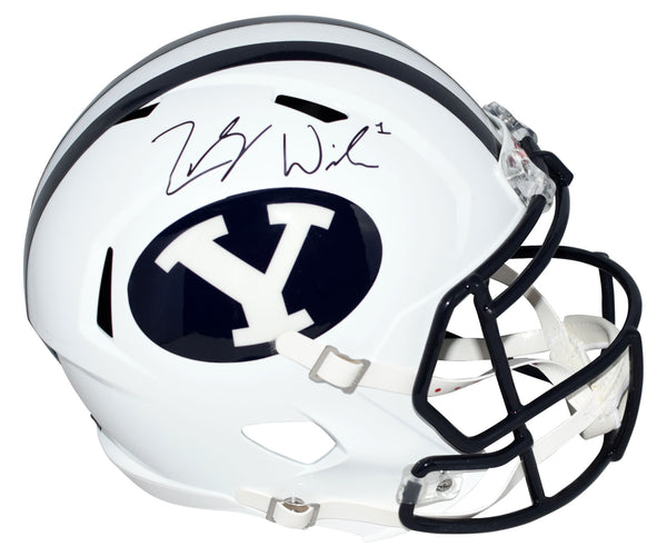 ZACH WILSON AUTOGRAPHED BYU COUGARS FULL SIZE SPEED HELMET BECKETT