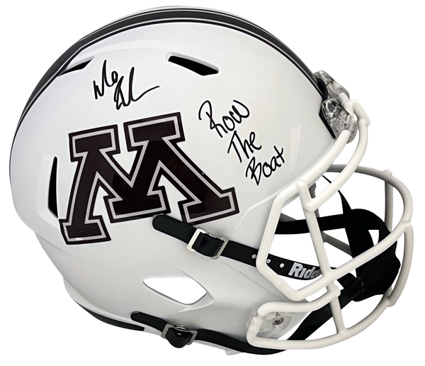 MOHAMED IBRAHIM SIGNED MINNESOTA GOPHERS FULL SIZE SPEED HELMET W/ ROW THE BOAT