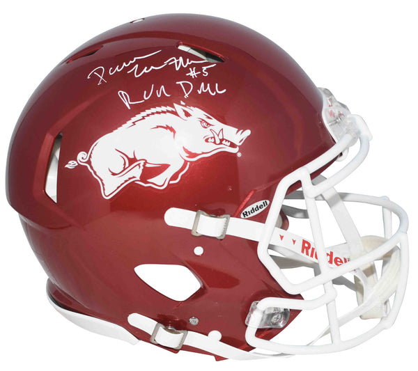 DARREN McFADDEN SIGNED ARKANSAS RAZORBACKS AUTHENTIC SPEED HELMET W/ RUN DMC