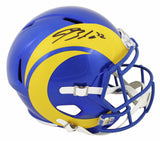 Rams Blake Corum Authentic Signed Full Size Speed Rep Helmet W/ Case BAS Witness