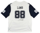 Cowboys CeeDee Lamb Authentic Signed White Color Rush Nike Game Jersey Fanatics