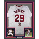 Framed Autographed/Signed Keith Foulke 33x42 Boston White Jersey JSA COA