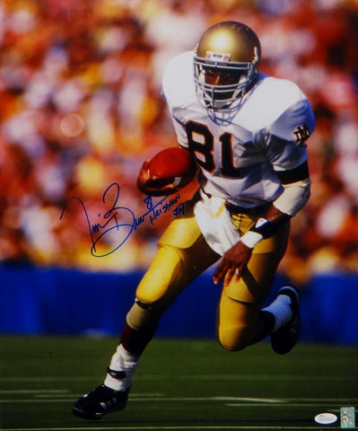 Tim Brown Autographed Notre Dame 16x20 Running Photo W/ Heisman- JSA W Auth