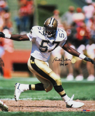 Rickey Jackson Signed New Orleans Saints Action 16x20 Photo w/HOF 2010 - SS COA