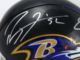 Ed Reed Ray Lewis Autographed Baltimore Ravens Mini Helmet-Beckett W Hologram