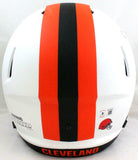 Nick Chubb Autographed Cleveland Browns Lunar F/S Helmet- Beckett W *Orange