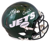 Jets Breece Hall & Garrett Wilson Signed F/S Speed Proline Helmet W/ Case Fan