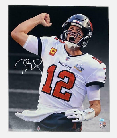 TOM BRADY Autographed Buccaneers SB LV "Scream" 16 x 20 Photograph FANATICS