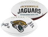 Jaguars Fred Taylor "11,695 Rush Yds" Signed White Panel Football W/ Case BAS W