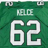 Autographed/Signed Jason Kelce Philadelphia Kelly Green Jersey PSA/DNA COA