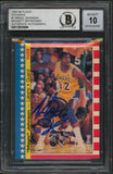 Lakers Magic Johnson Signed 1987 Fleer Stickers #1 Card Auto Graded 10! BAS Slab