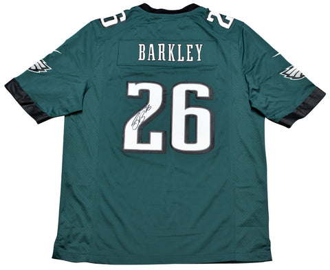 SAQUON BARKLEY AUTOGRAPHED PHILADELPHIA EAGLES #26 GREEN NIKE JERSEY BECKETT