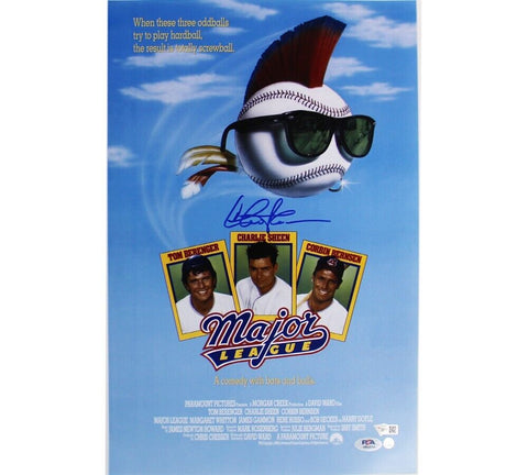 Charlie Sheen Signed Major League Unframed 11x17 Movie Poster