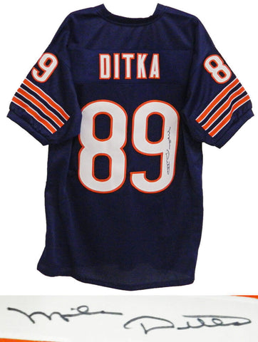 MIKE DITKA Chicago Bears Signed Navy Throwback Football Jersey - SCHWARTZ